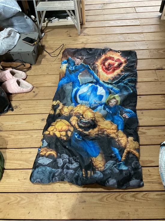 None Other - Fantastic Four Kids Sleeping Bag - Blue, Yellow, Black
